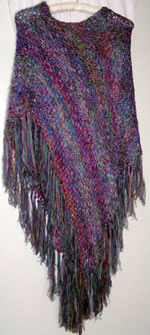 Poncho in cotton, viscose, hemp and mohair